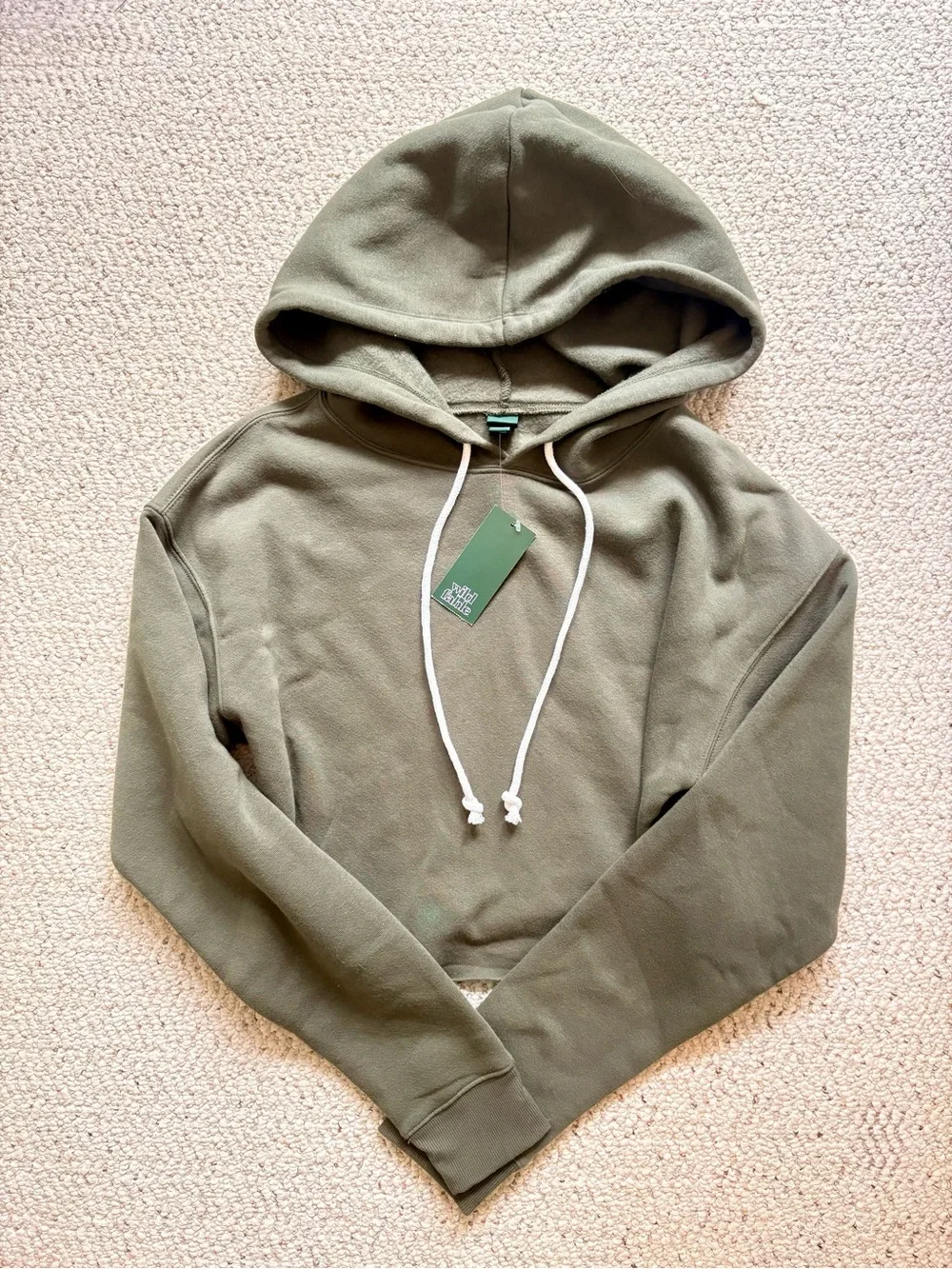 Wild Fable Olive Cropped Hoodie - Picture 3 of 7